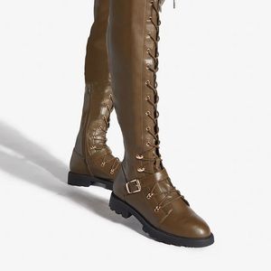 Phyllida Tall Flat Boot, Size 8, Brand New, Never used, color Dark Olive